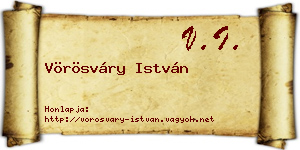 Vörösváry István névjegykártya